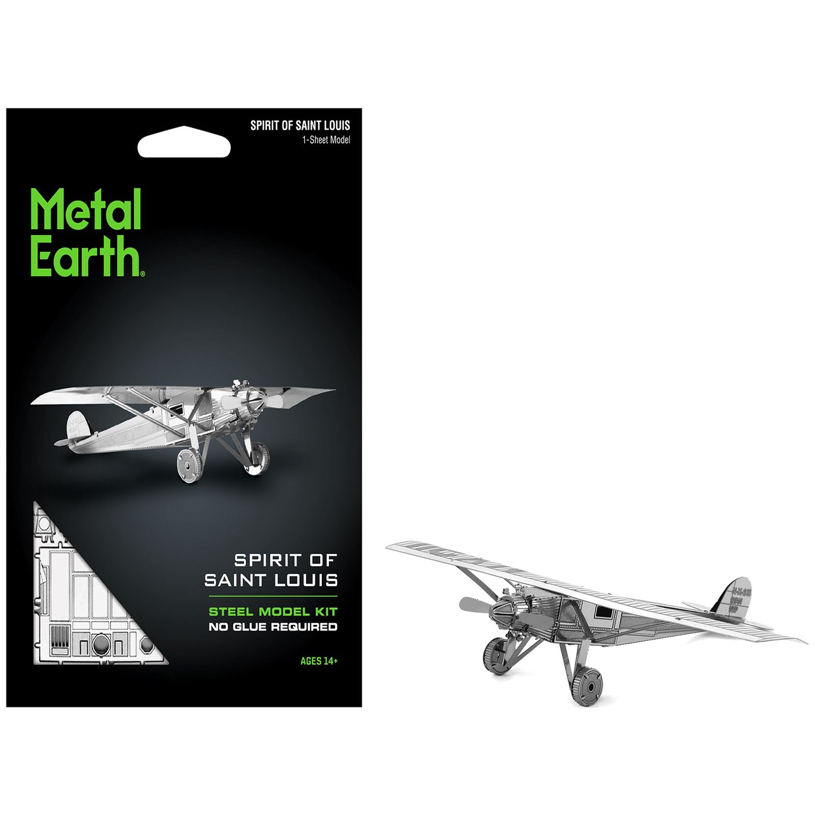 Model Kit Spirit Of Saint Louis Monoplane Aircraft (Moderate Difficulty) Steel Model by Metal Earth