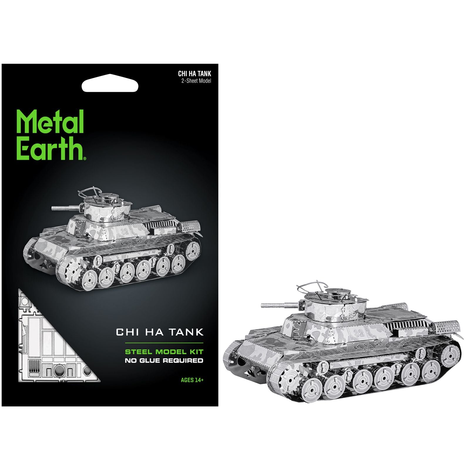 Model Kit Japanese Chi Ha Tank (Moderate Difficulty) Steel Model by Metal Earth