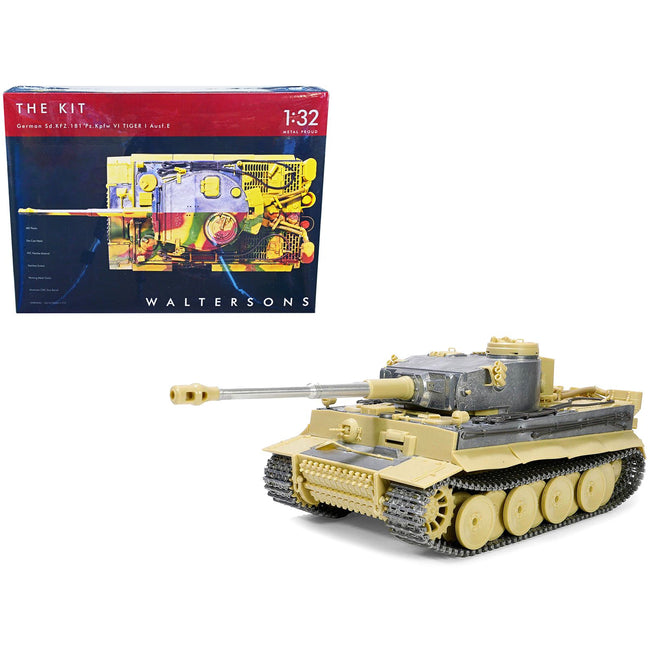 Skill 4 Model Kit German Sd.Kfz.181 Pz.Kpfw VI Tiger I (Early Production Model) Heavy Tank "Schwere Panzerabteilung 505 No. 100 Kursk" (July 1943) 1/32 Scale Model by Metal Proud
