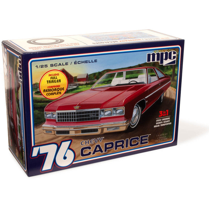 MPC 1976 Chevy Caprice w/Trailer 1:25 Scale Model Kit