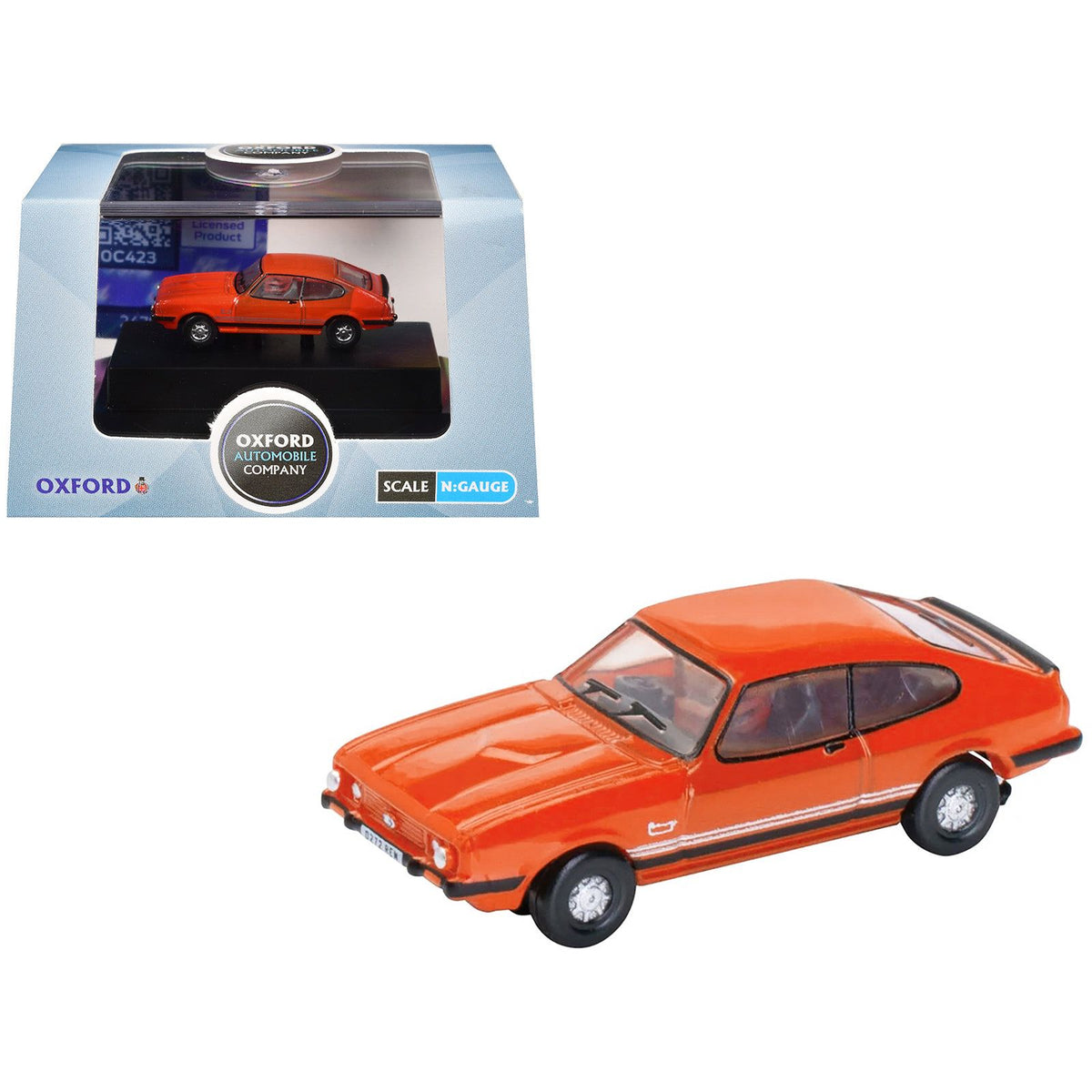 Ford Capri Mk3 RHD (Right Hand Drive) Sebring Red 1/148 (N) Scale Diecast Model Car by Oxford Diecast