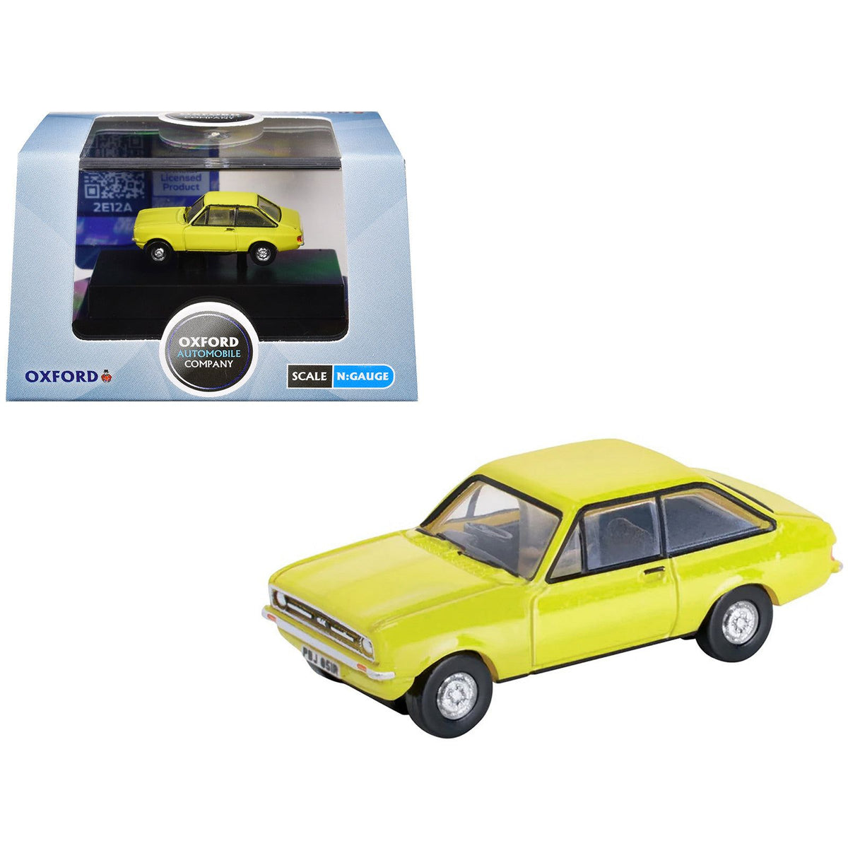 Ford Escort Mk2 RHD (Right Hand Drive) Signal Yellow 1/148 (N) Scale Diecast Model Car by Oxford Diecast