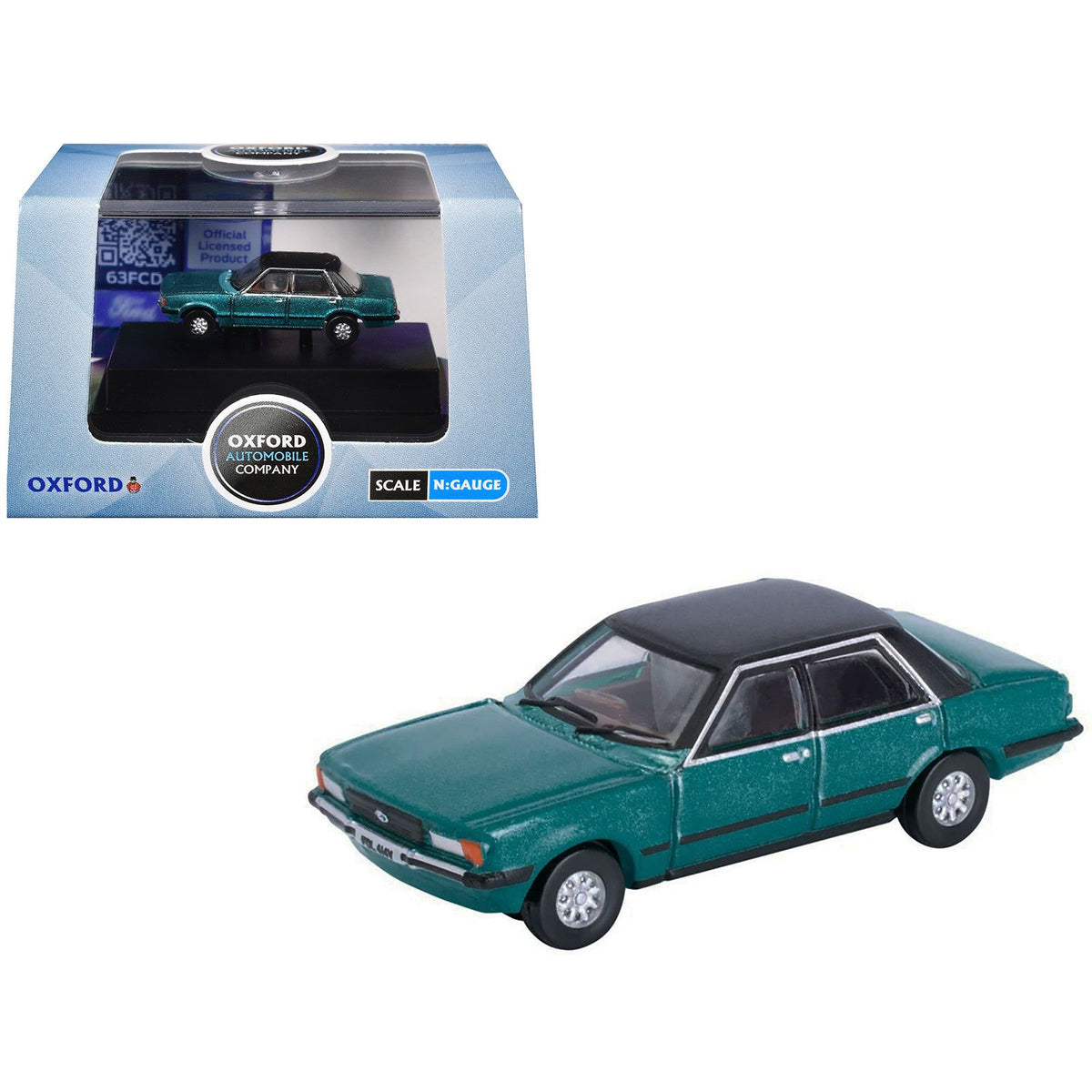 Ford Cortina Mk5 RHD (Right Hand Drive) Cosmos Blue Metallic with Black Top 1/148 (N) Scale Diecast Model Car by Oxford Diecast