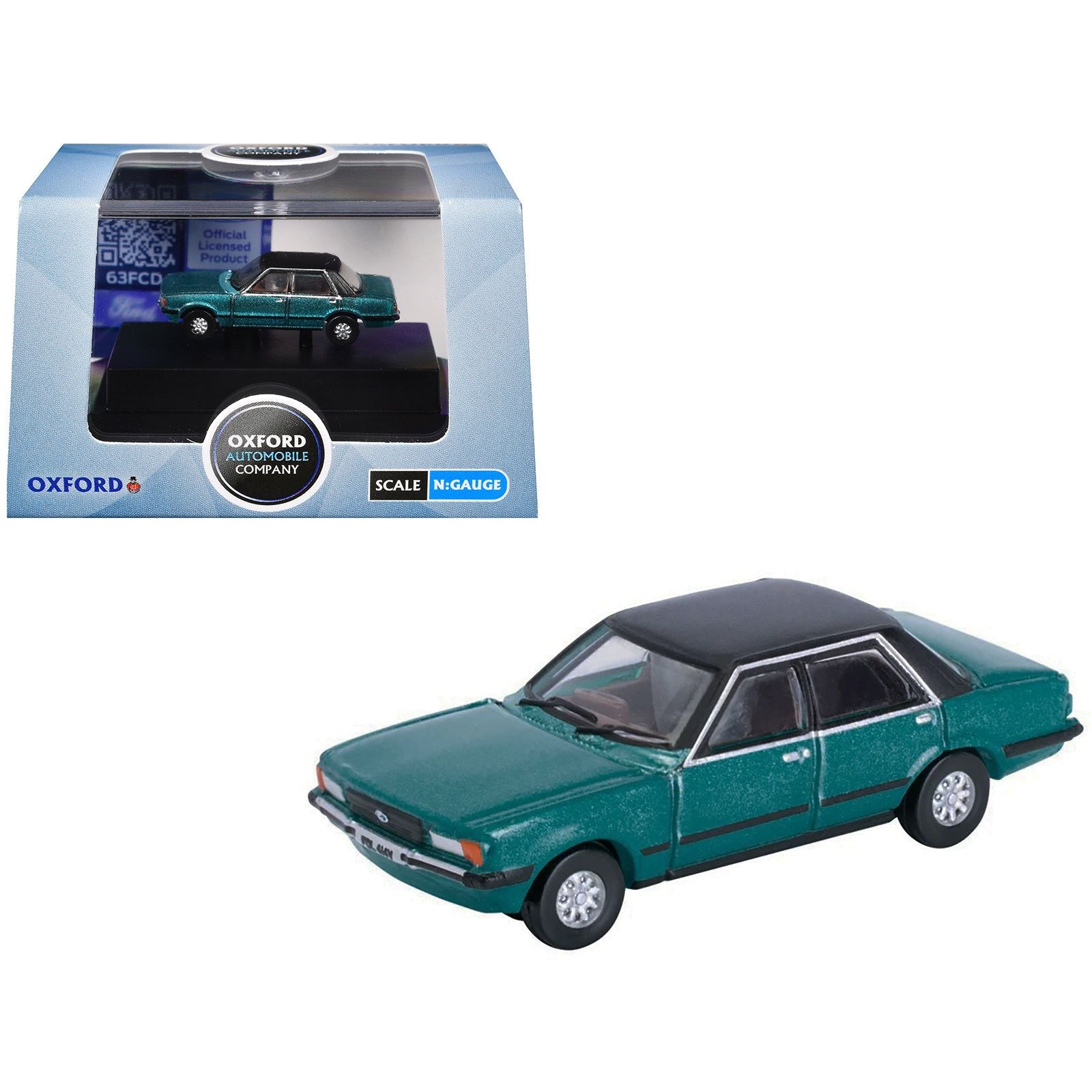 Ford Cortina Mk5 RHD (Right Hand Drive) Cosmos Blue Metallic with Black Top 1/148 (N) Scale Diecast Model Car by Oxford Diecast