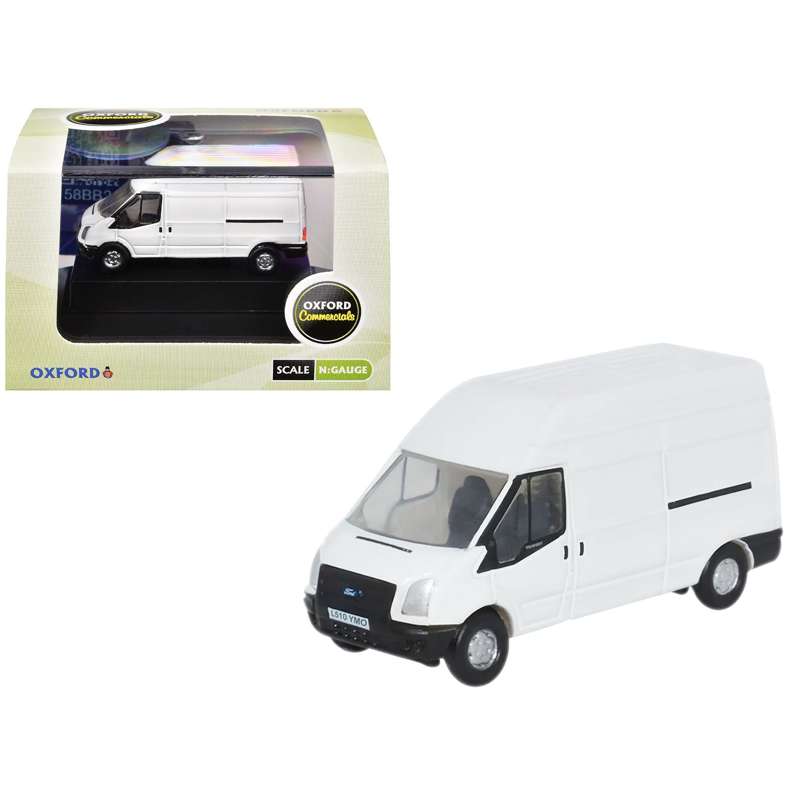 2006 Ford Transit LWB High Roof Van White 1/148 (N) Scale Diecast Model Car by Oxford Diecast