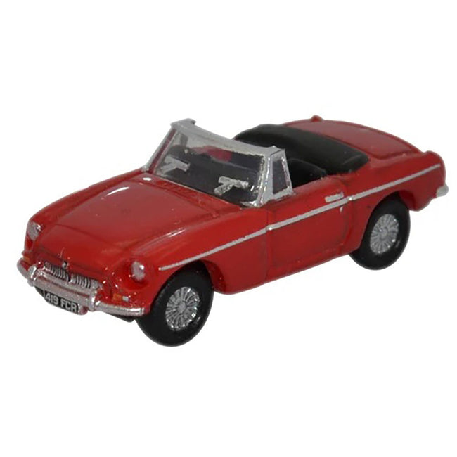 MG MGB Roadster RHD (Right Hand Drive) Tartan Red 1/148 (N) Scale Diecast Model Car by Oxford Diecast