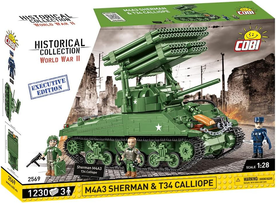 Cobi 1230pcsHC WWII M4A3 Sherman W/T34 CALLI