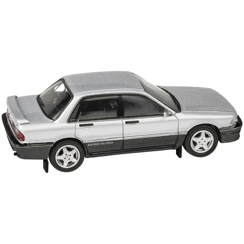 1988 Mitsubishi Galant VR-4 Grace Silver Metallic and Chateau Silver 1/64 Diecast Model Car by Paragon Models