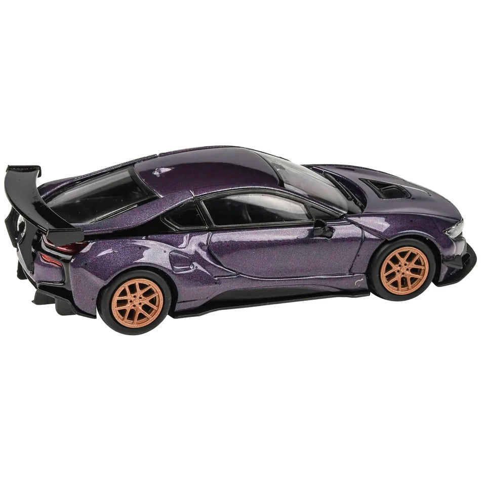 BMW i8 Liberty Walk Twilight Purple Metallic with Gold Wheels 1/64 Diecast Model Car by Paragon Models