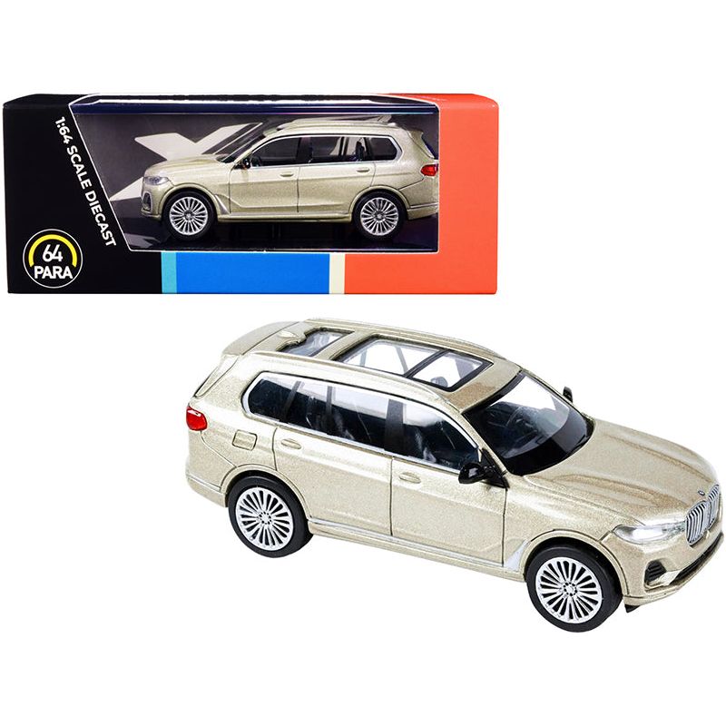 BMW X7 with Sunroof Sunstone Gold Metallic 1/64 Diecast Model Car by Paragon