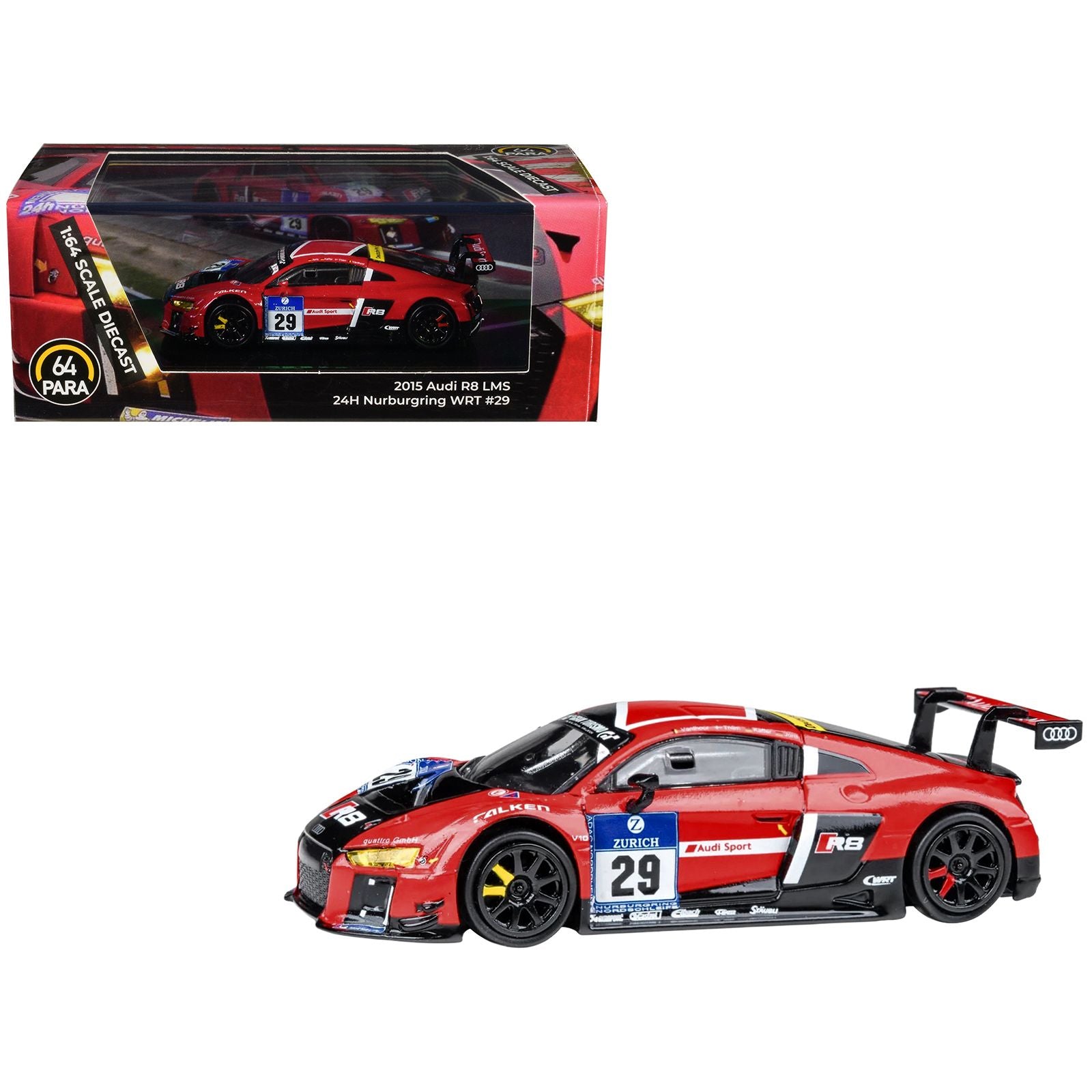 Audi R8 LMS #29 Nicki Thiim - Christer Jons - Pierre Kaffer "Audi Sport Team WRT" "24 Hours of Nurburgring" (2015) 1/64 Diecast Model Car by Paragon