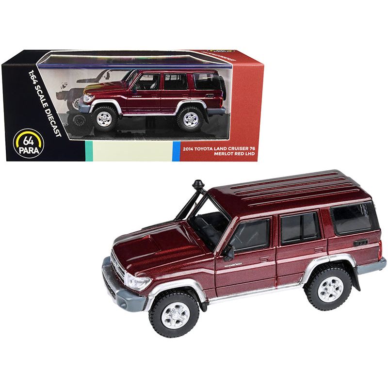 2014 Toyota Land Cruiser 76 Merlot Red Metallic 1/64 Diecast Model Car by Paragon Models