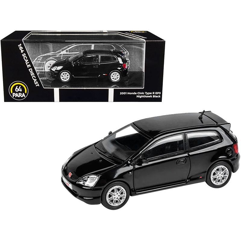 2001 Honda Civic Type R EP3 Nighthawk Black 1/64 Diecast Model Car by Paragon Models