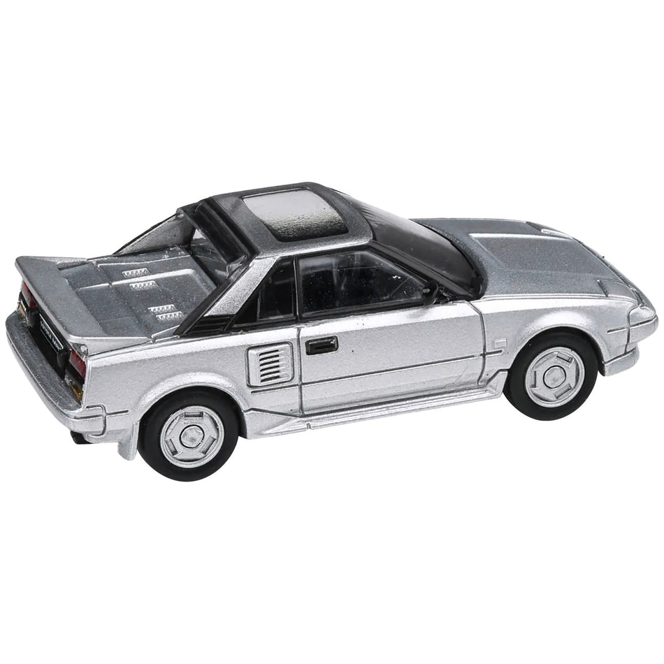 1985 Toyota MR2 MK1 Super Silver Metallic with Sunroof 1/64 Diecast Model Car by Paragon Models