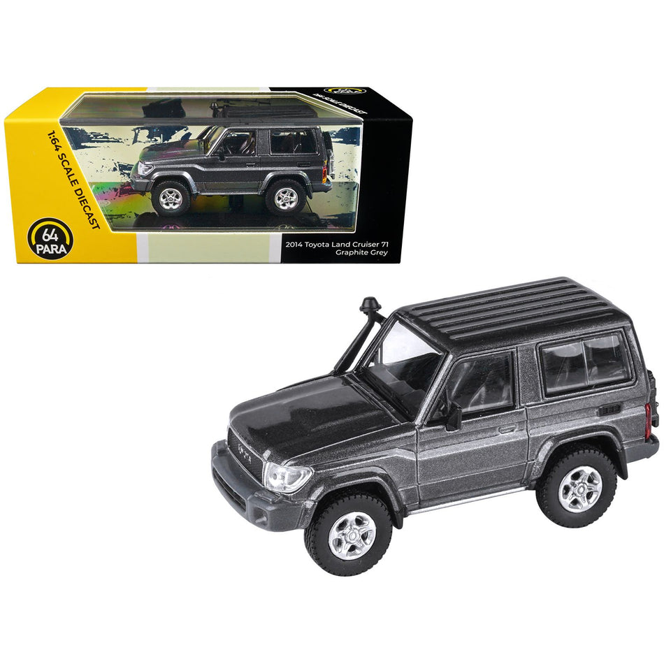 2014 Toyota Land Cruiser 71 SWB Graphite Gray Metallic 1/64 Diecast Model Car by Paragon Models