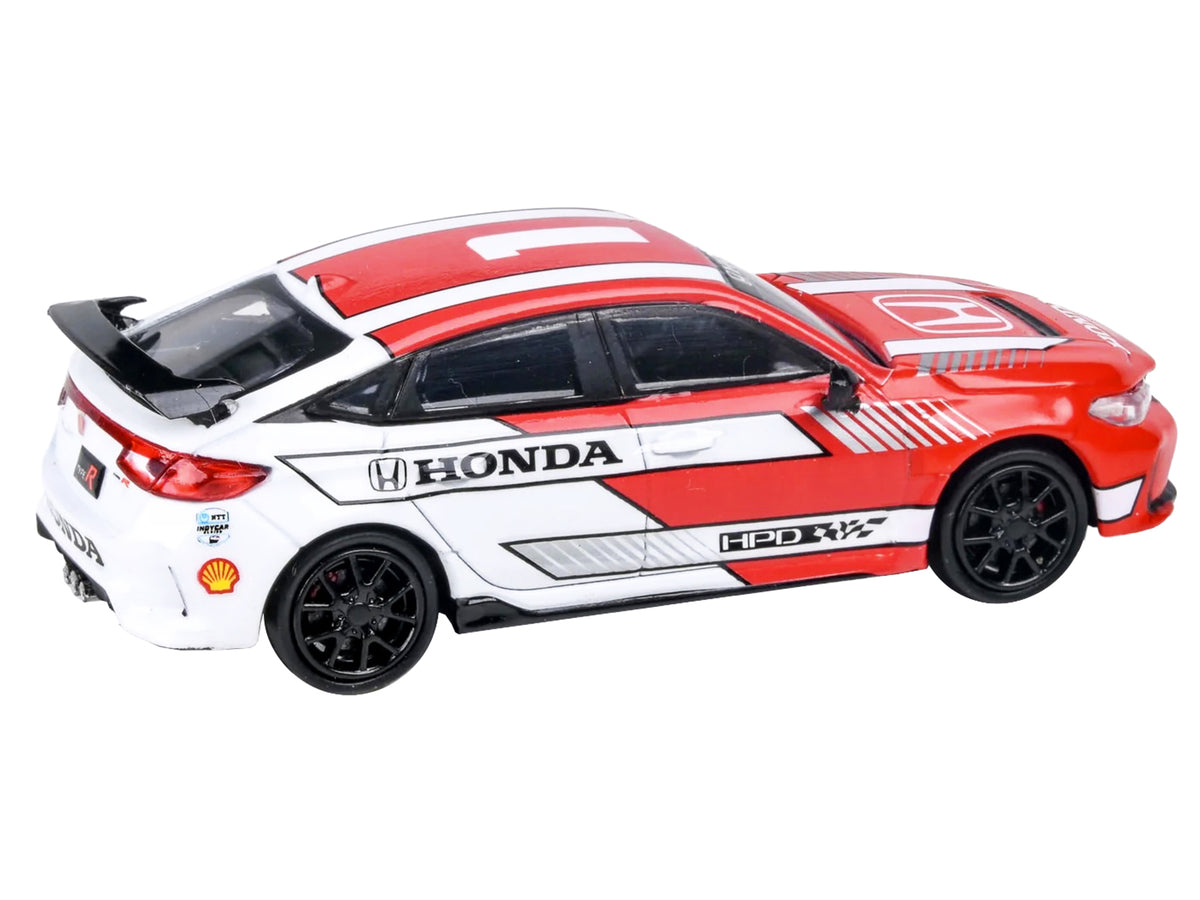 2023 Honda Civic Type R FL5 Red and White "Indycar Pace Car" 1/64 Diecast Model Car by Paragon Models