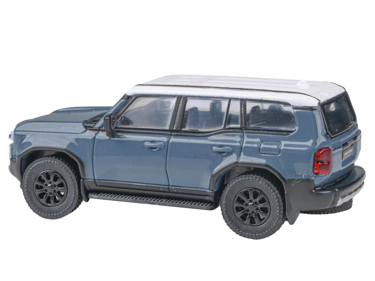 2024 Toyota Land Cruiser 250 Prado Heritage Blue with White Top 1/64 Diecast Model Car by Paragon Models