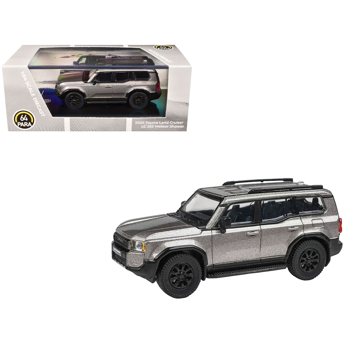 2024 Toyota Land Cruiser 250 Prado Meteor Shower Silver Metallic 1/64 Diecast Model Car by Paragon Models