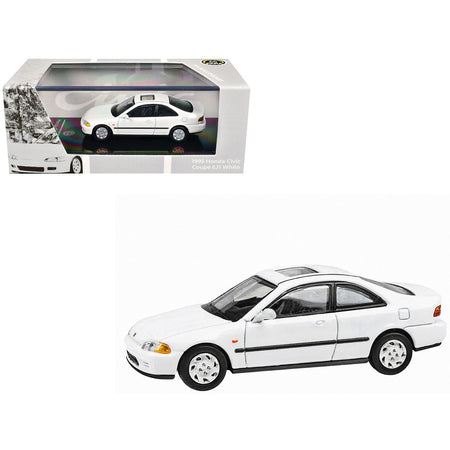 1995 Honda Civic Coupe EJ1 White with Sunroof 1/64 Diecast Model Car by Paragon Models