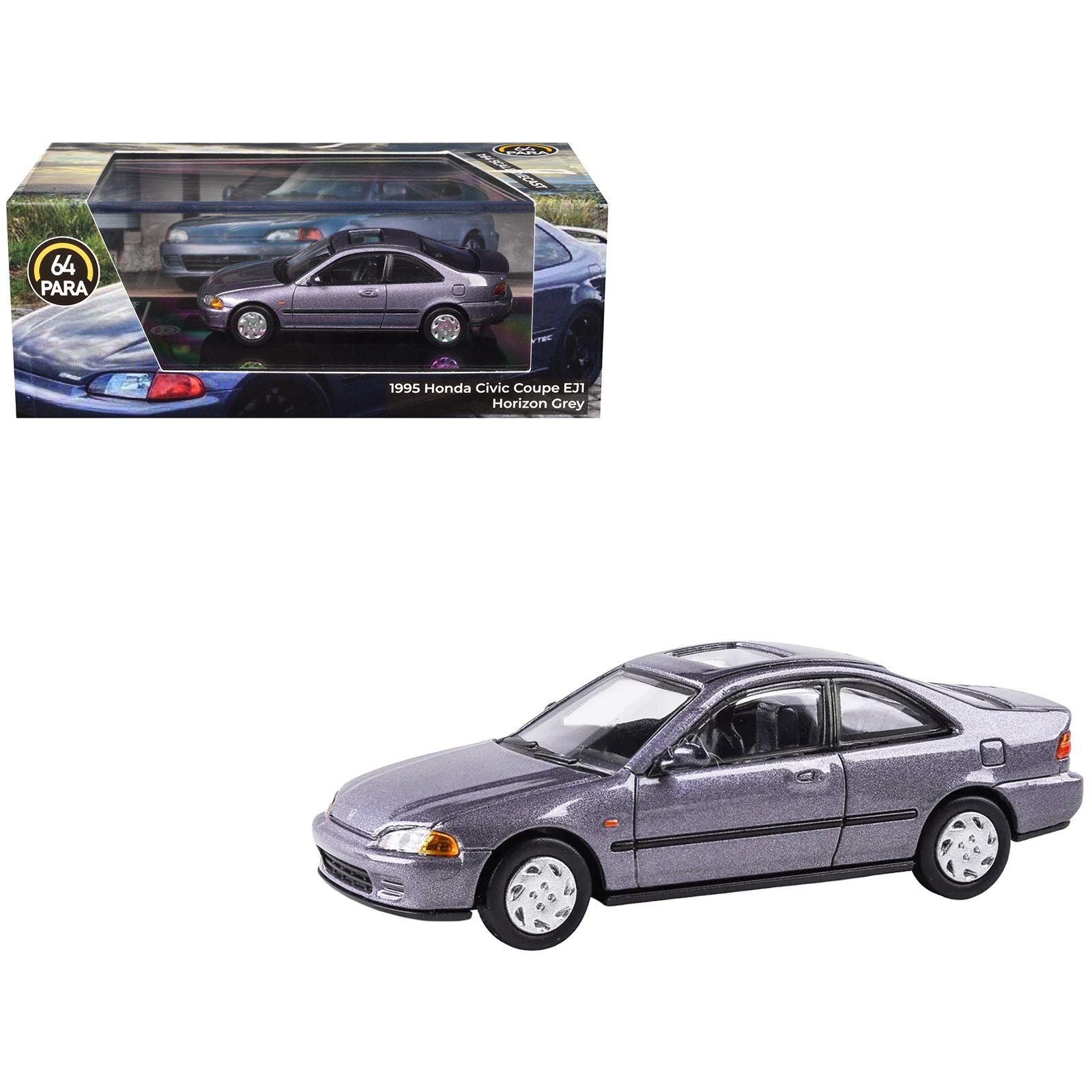 1995 Honda Civic Coupe EJ1 Horizon Gray Metallic with Sunroof 1/64 Diecast Model Car by Paragon