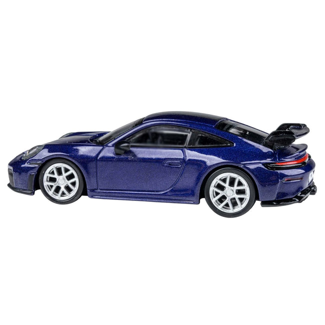 2025 Porsche 911 GT3 (992.2) Gentian Blue Metallic with Carbon Stripe 1/64 Diecast Model Car by Paragon
