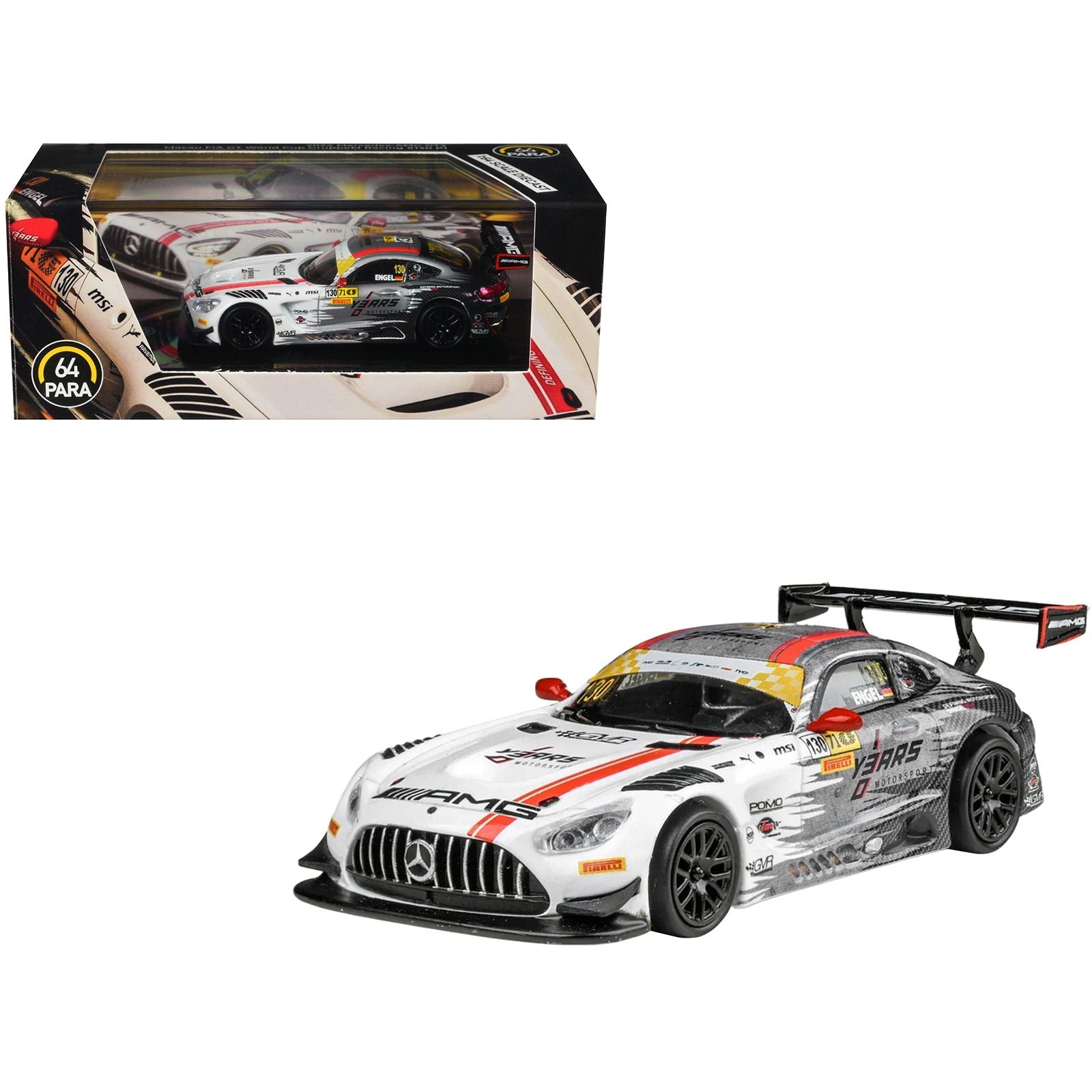 Mercedes-AMG GT3 #130 Maro Engel "GruppeM Racing" Winner "Macau GT Cup - FIA GT World Cup" (2024) 1/64 Diecast Model Car by Paragon