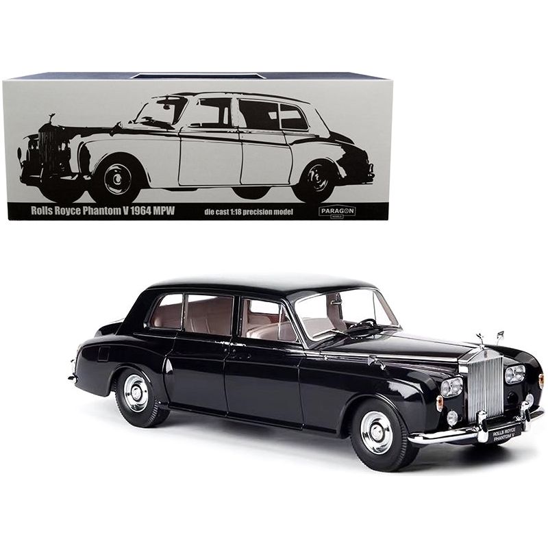 1964 Rolls Royce Phantom V Midnight Blue Metallic 1/18 Diecast Model Car by Paragon