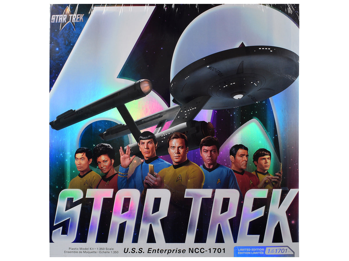 Skill 2 Model Kit U.S.S. Enterprise NCC-1701 60th Anniversary Edition "Star Trek: The Original Series" (1966-1969) TV Series Limited Edition to 1701 pieces Worldwide 1/350 Scale Model by Polar Lights