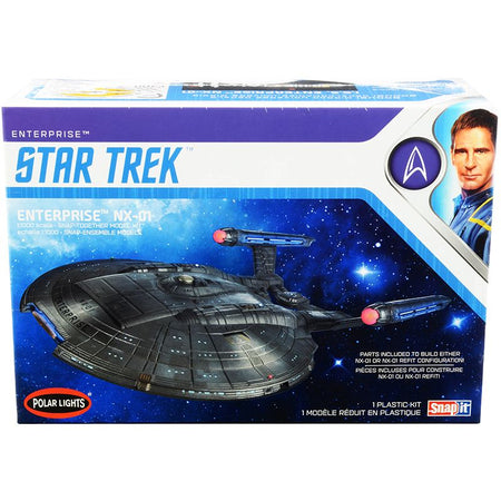 Skill 2 Snap Model Kit Enterprise NX-01 Starship "Star Trek: Enterprise" (2001-2005) TV Series 1/1000 Scale Model by Polar Lights