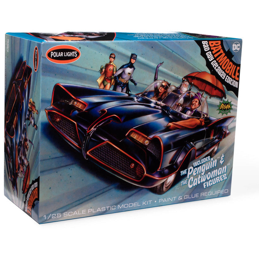 Polar Lights 1966 Batmobile W/Catwoman & Pengiun Figures 1:25 Scale Model Kit