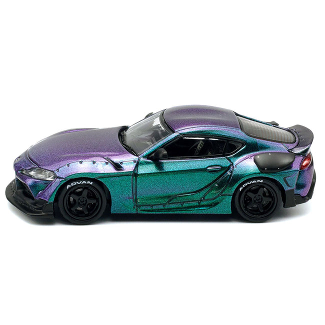 Toyota HKS GR Supra RHD (Right Hand Drive) Magic Purple Metallic 1/64 Diecast Model Car by Pop Race