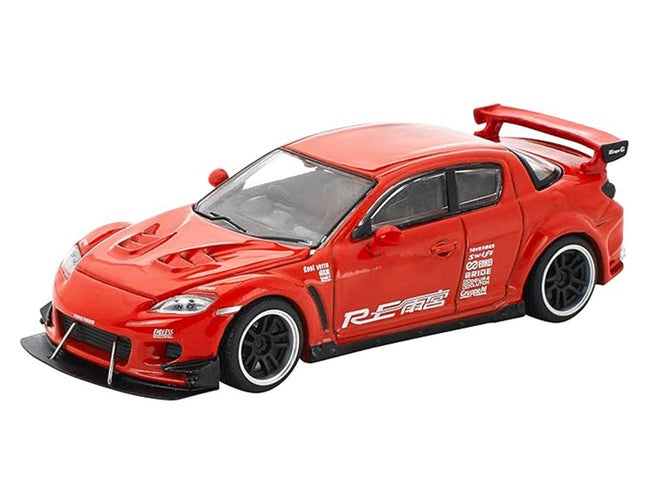 Mazda RX-8 RE-Amemiya RHD (Right Hand Drive) Red with Graphics "Enigma Exclusive Edition" 1/64 Die Cast Model Car by Pop Race