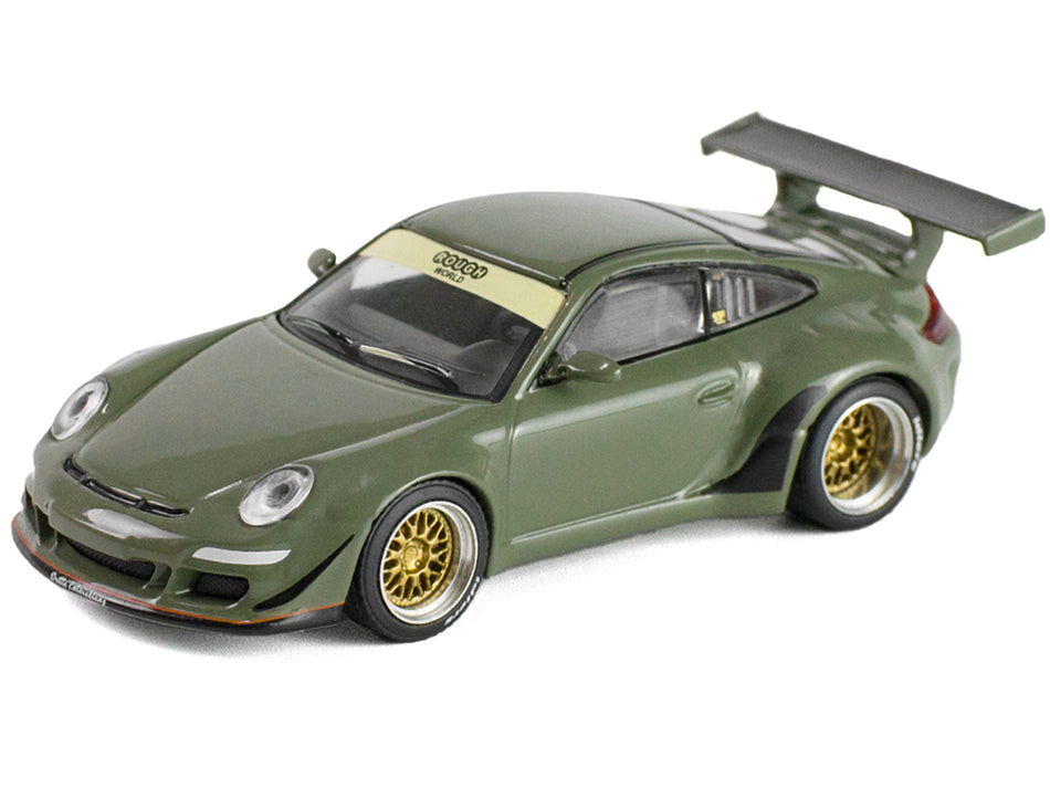 RWB 997 "Rough World" Dark Green 1/64 Diecast Model Car by Pop Race