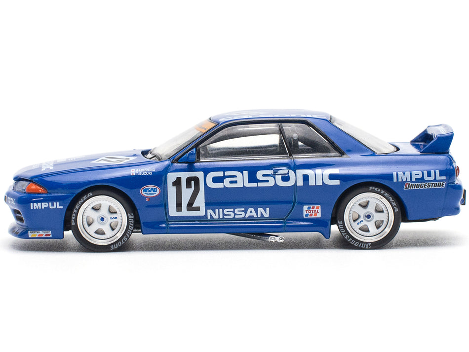 Mazda RX7 (FD) "RE Amemiya" RHD (Right Hand Drive) Blue Metallic with Carbon Top 1/64 Diecast Model Car by Pop Race