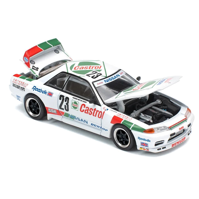 Nissan Skyline GT-R (BNR32) RHD (Right Hand Drive) #23 Winner "Macau Guia Race" (1990) 1/64 Diecast Model Car by Pop Race