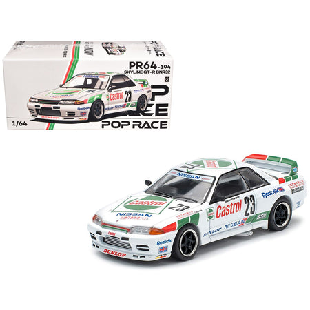 Nissan Skyline GT-R (BNR32) RHD (Right Hand Drive) #23 Winner "Macau Guia Race" (1990) 1/64 Diecast Model Car by Pop Race