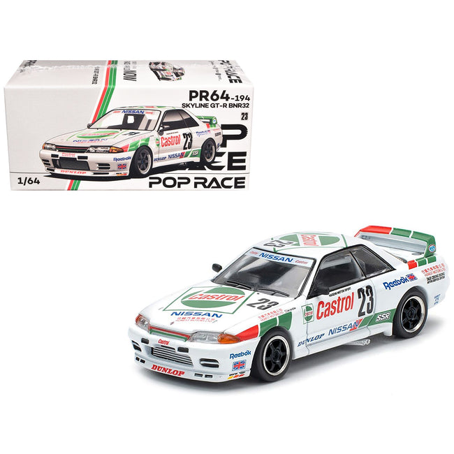 Nissan Skyline GT-R (BNR32) RHD (Right Hand Drive) #23 Winner "Macau Guia Race" (1990) 1/64 Diecast Model Car by Pop Race