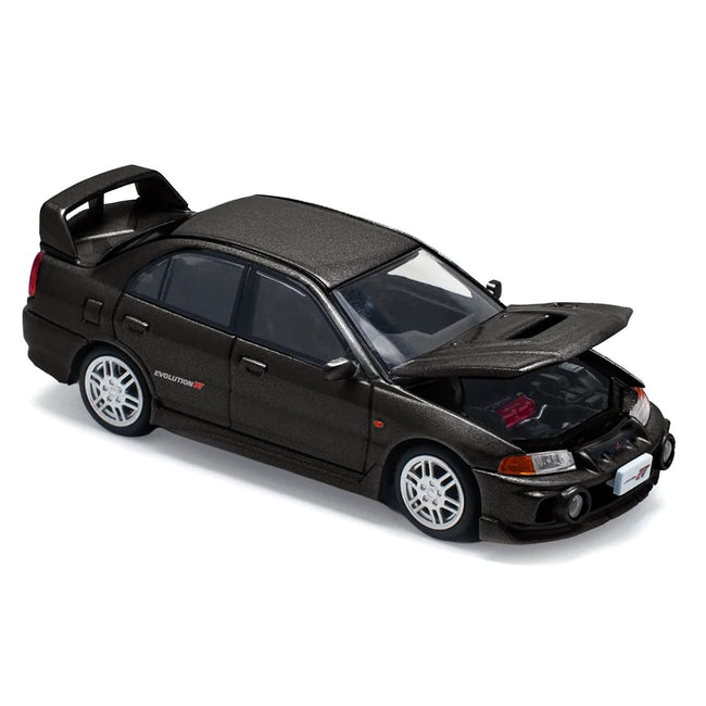 Mitsubishi Lancer Evolution IV RHD (Right Hand Drive) Pyrenees Black Pearl 1/64 Diecast Model Car by Pop Race