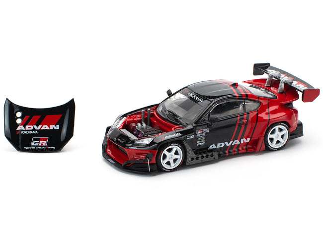 Toyota Pandem GR86 "Advan" Black and Red with Graphics 1/64 Diecast Model Car by Pop Race
