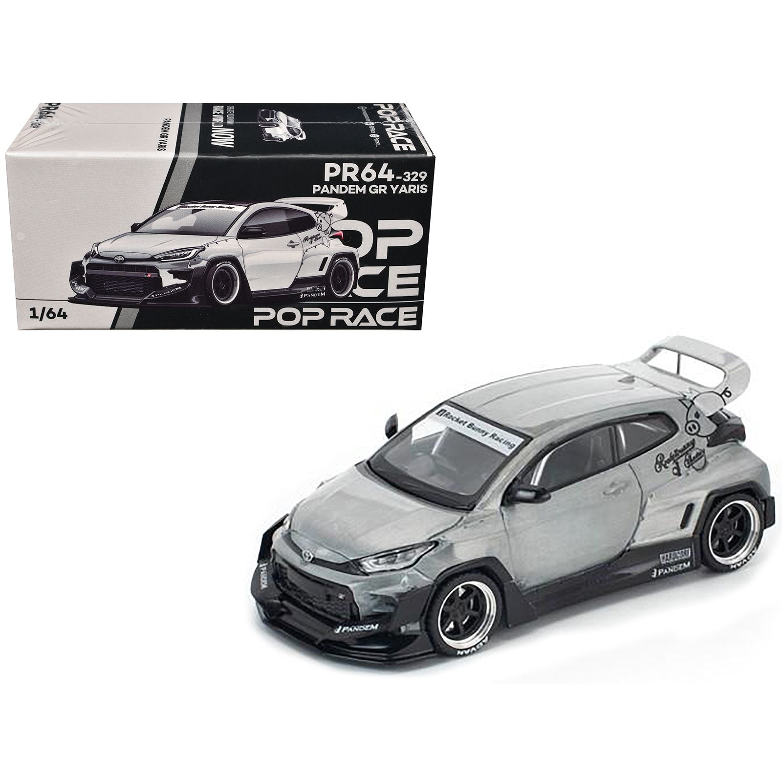 Toyota "Pandem" GR Yaris RHD (Right Hand Drive) Raw Metal 1/64 Diecast Model Car by Pop Race