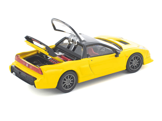 Honda NSX-R RHD (Right Hand Drive) Custom Yellow with Black Top 1/64 Diecast Model Car by Pop Race