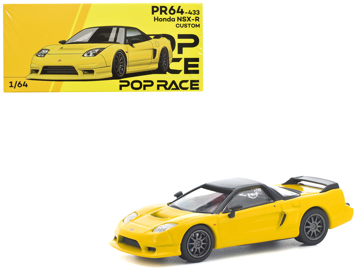 Honda NSX-R RHD (Right Hand Drive) Custom Yellow with Black Top 1/64 Diecast Model Car by Pop Race