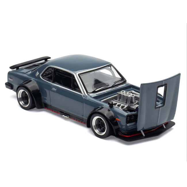 Skyline GT-R V8 Drift "Hakosuka" RHD (Right Hand Drive) Gray "Tokyo Auto Salon Hong Kong 2025" Special Edition 1/64 Diecast Model Car by Pop Race