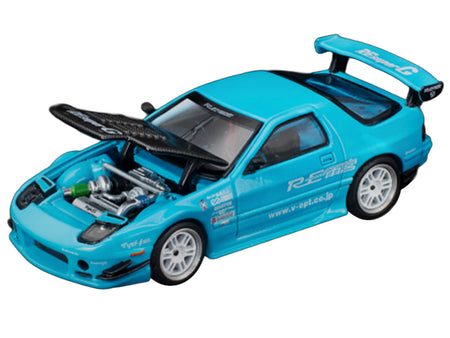 PR640470-1 blue sports car with open hood
