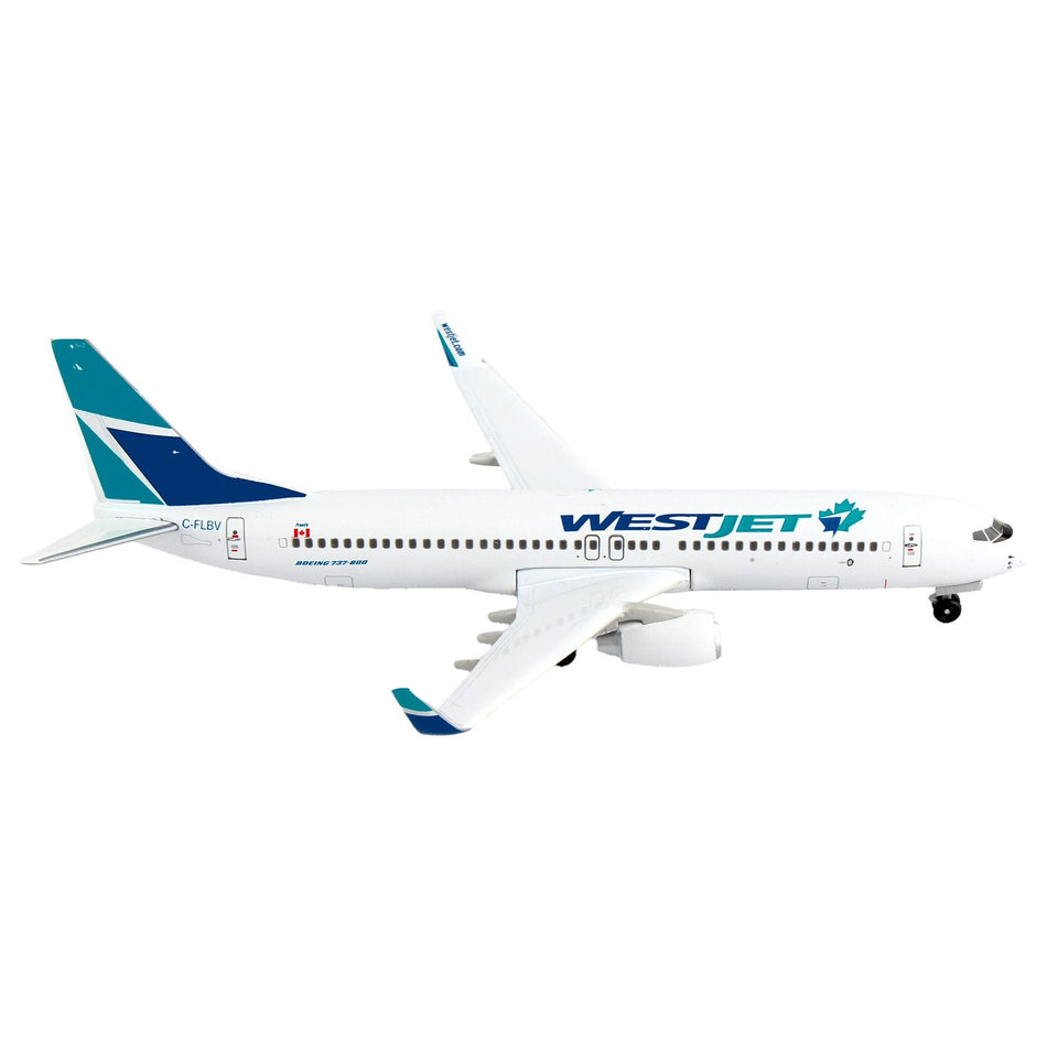 Boeing 737 Next Generation Commercial Aircraft "WestJet Airlines - Maple Leaf Logo Livery" 1/300 Diecast Model Airplane by Postage Stamp