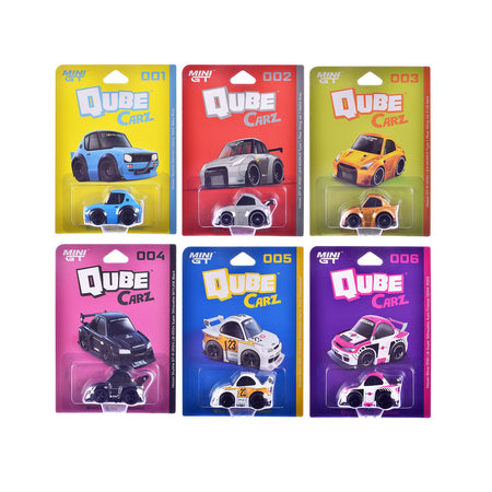 "QubeCarz" Series #1 Set of 6 pieces 1/64 Diecast Model Cars by Mini GT