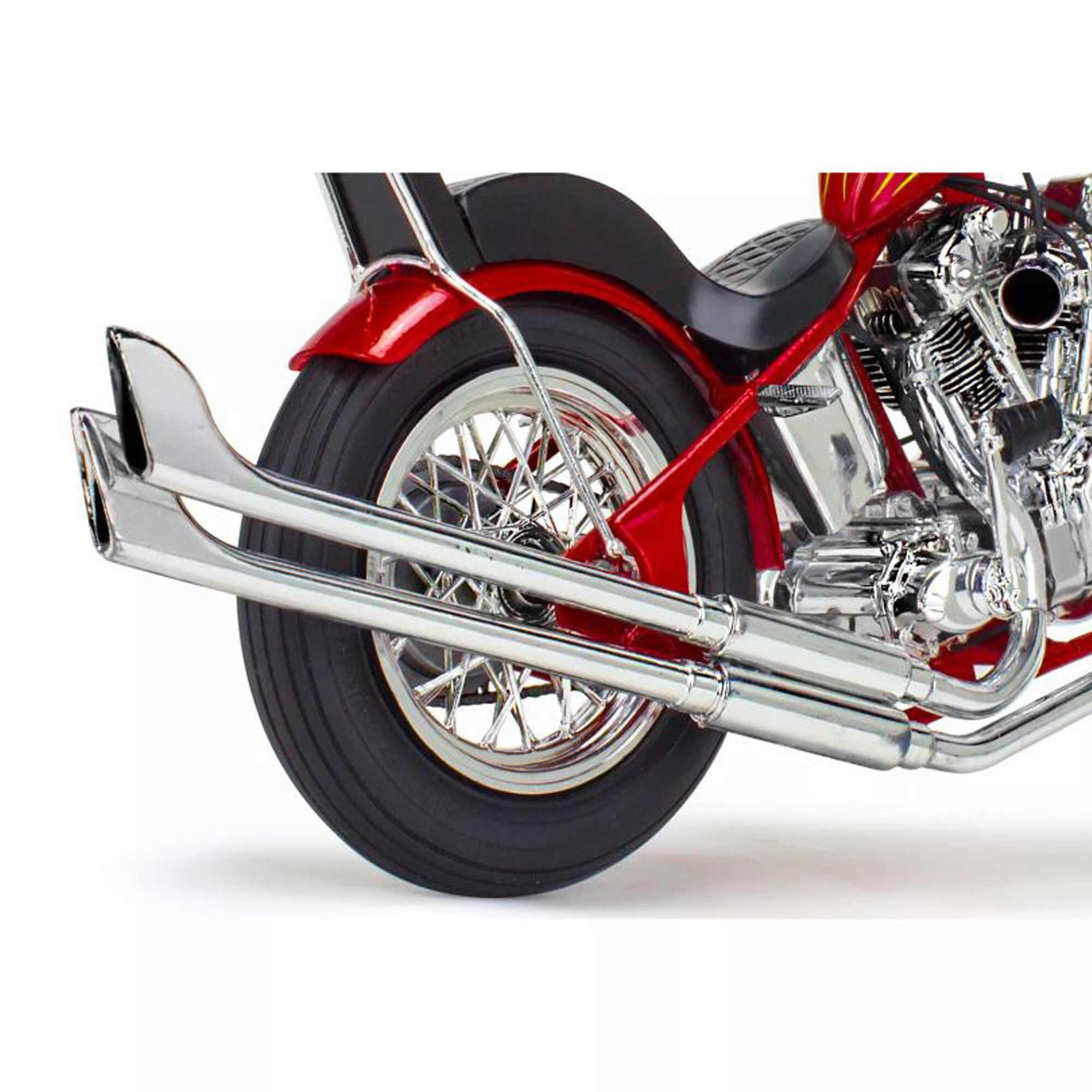 RMX17326_A2 red motorcycle exhaust detail