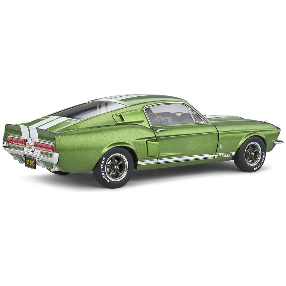 1967 Shelby GT500 Lime Green Metallic with White Stripes 1/18 Diecast Model Car by Solido