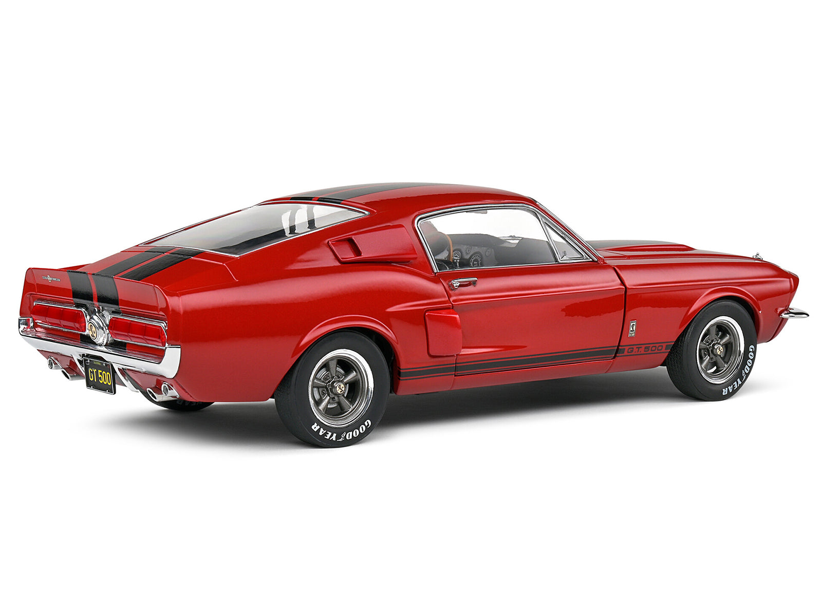 1967 Shelby GT500 Burgundy Red with Black Stripes 1/18 Diecast Model Car by Solido