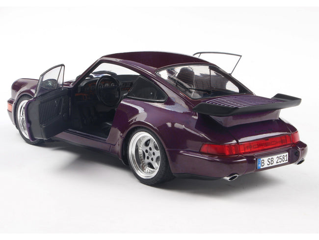 1990 Porsche 911 (964) Turbo Violet Blue Metallic 1/18 Diecast Model Car by Solido